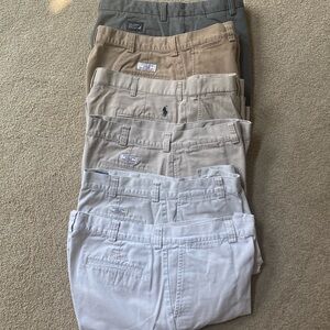 5 pair Ralph Lauren flat front shorts size 36 with 1 pair Náutica.